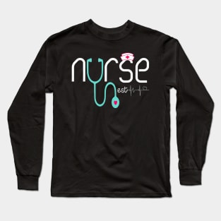 New Nurse Est 2019 Tshirt Nursing School Graduation Gift Long Sleeve T-Shirt